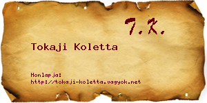 Tokaji Koletta névjegykártya